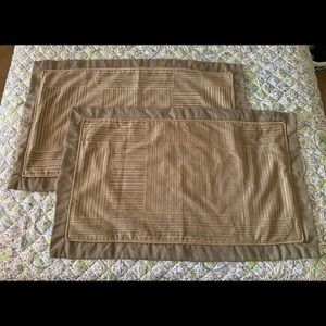 Set of 2 Croscill Gray Striped King Pillow Shams